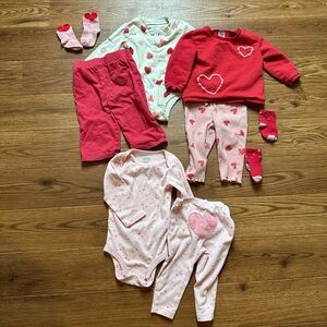 Carter's Red and Pink Heart Matching Set